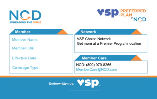 NCD By VSP ID Card Front